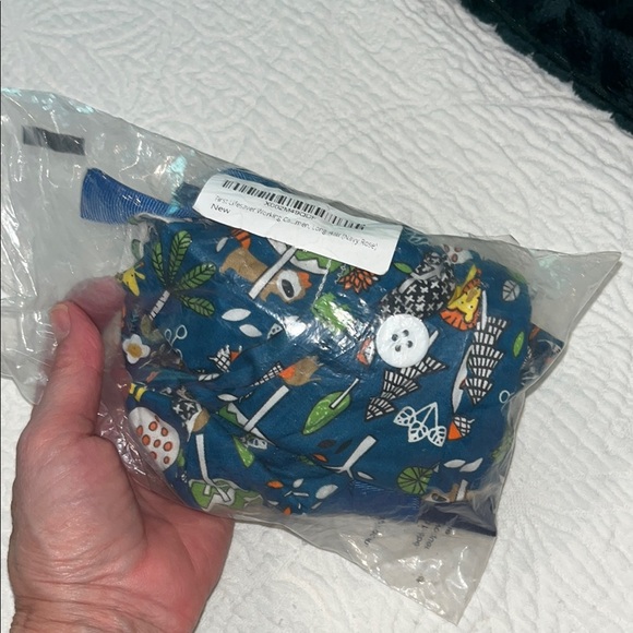 Womens Patterned Scrub Caps -2 Piece Set - Blue and Green - Picture 6 of 8